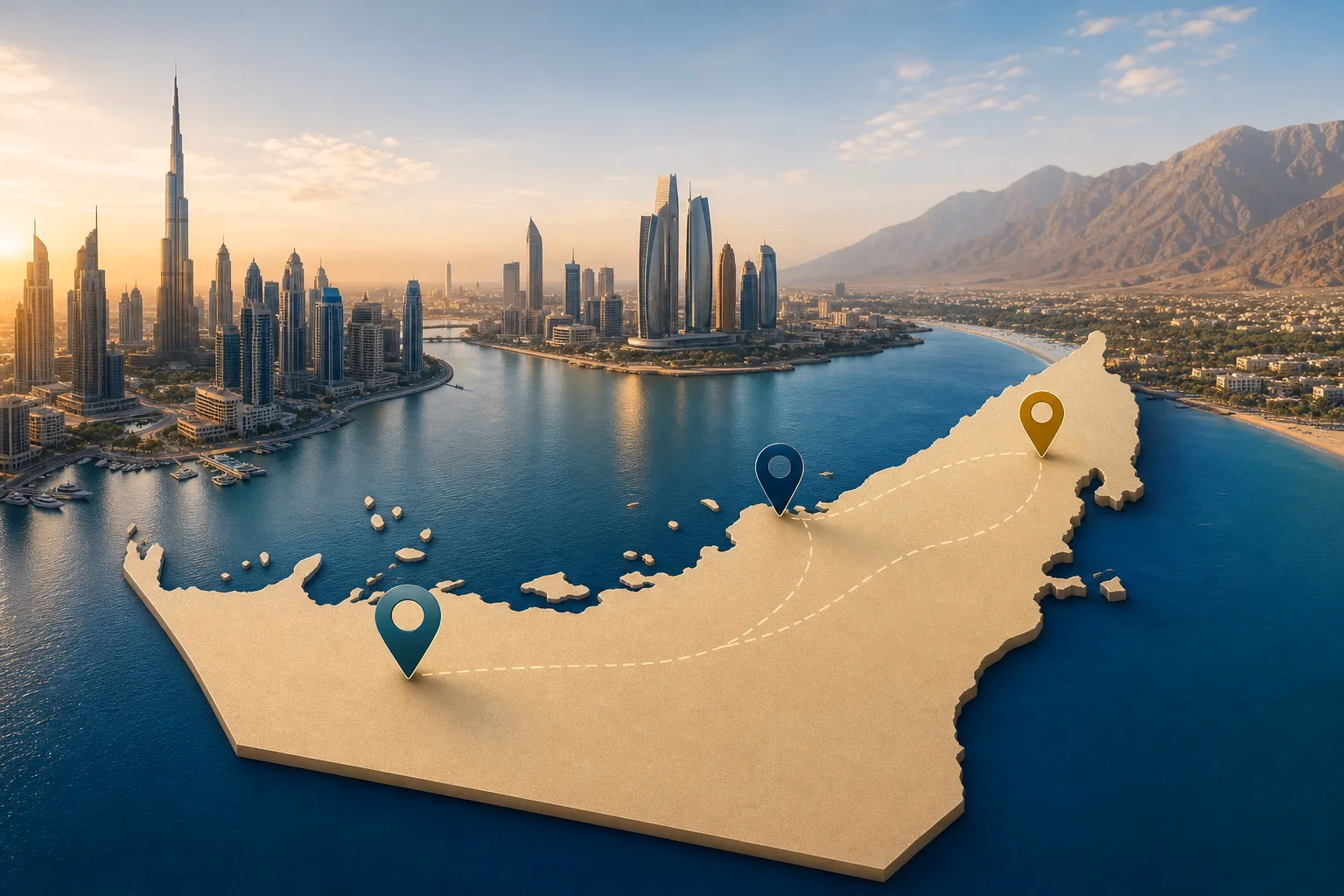 Carte des Émirats arabes unis : où investir dans l’immobilier selon son objectif ?